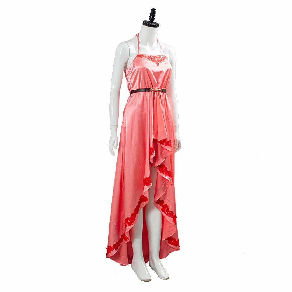 Final Fantasy VII: Remake Aerith Wall Market The Honeybee Inn Robe Longue Rose Cosplay Costume 6 Final Fantasy VII: Remake Aerith Wall Market The Honeybee Inn Robe Longue Rose Cosplay Costume – Image 4