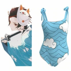 Demon Slayer: Kimetsu No Yaiba Kamado Tanjirou Maillot De Bain Cosplay Costume