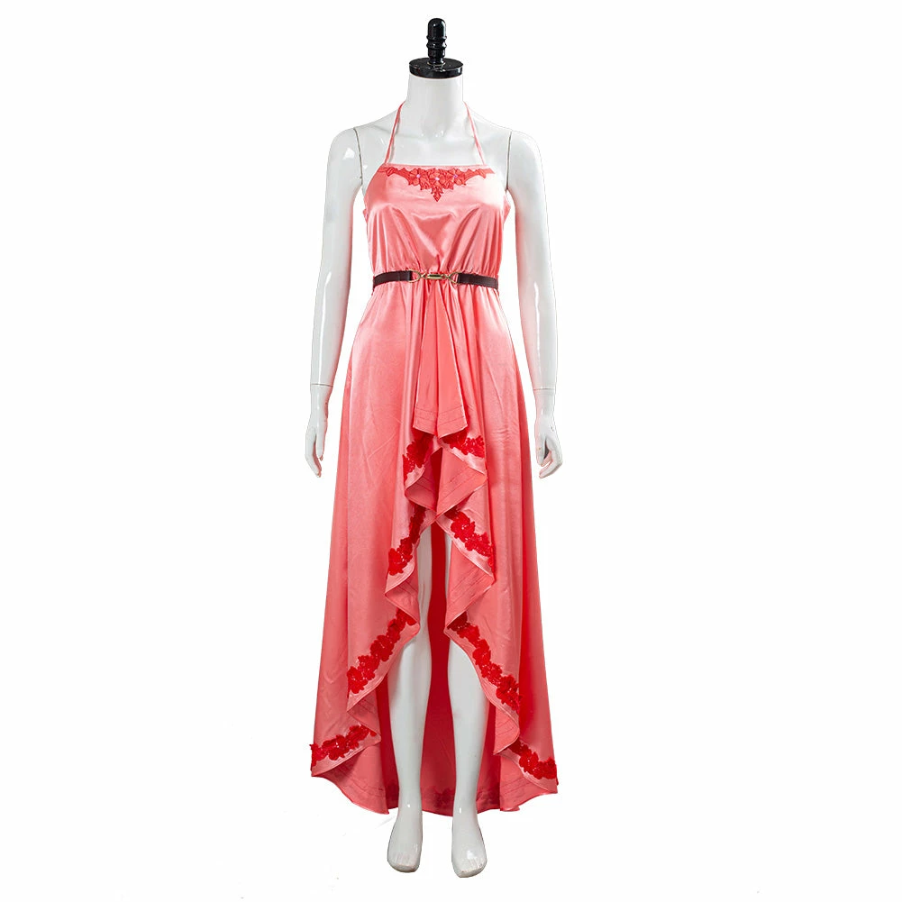 Final Fantasy VII: Remake Aerith Wall Market The Honeybee Inn Robe Longue Rose Cosplay Costume 4 Final Fantasy VII: Remake Aerith Wall Market The Honeybee Inn Robe Longue Rose Cosplay Costume – Image 2