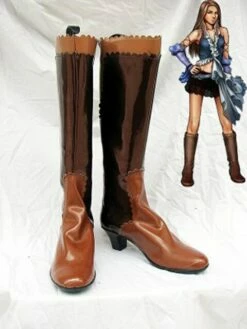Final Fantasy XII Lenne Botte Brune Cosplay Chaussures