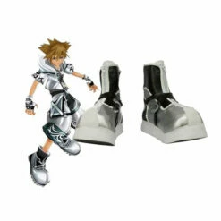 Kingdom Hearts II Sora Botte D'argent Cosplay Chaussures