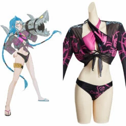 League Of Legends LoL Jinx Design Original Tops Et Shorts Design Original Maillot De Bain- Cossky