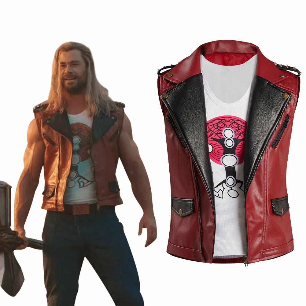 2022 Thor: Love And Thunder Thor Gilet & T-shirt Cosplay Costume 3 2022 Thor: Love And Thunder Thor Gilet & T-shirt Cosplay Costume