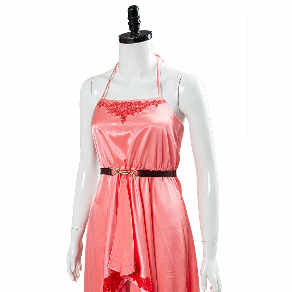 Final Fantasy VII: Remake Aerith Wall Market The Honeybee Inn Robe Longue Rose Cosplay Costume 8 Final Fantasy VII: Remake Aerith Wall Market The Honeybee Inn Robe Longue Rose Cosplay Costume – Image 6