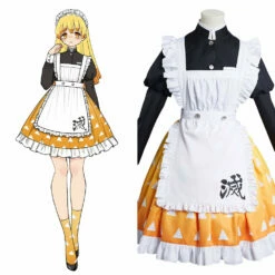 Demon Slayer Kimetsu No Yaiba Agatsuma Zenitsu Maid Costume Cosplay - Cossky