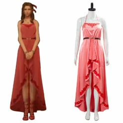 Final Fantasy VII: Remake Aerith Wall Market The Honeybee Inn Robe Longue Rose Cosplay Costume